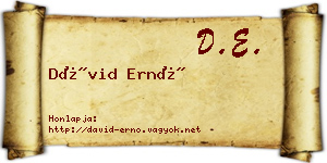 Dávid Ernő névjegykártya