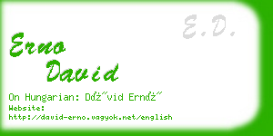 erno david business card